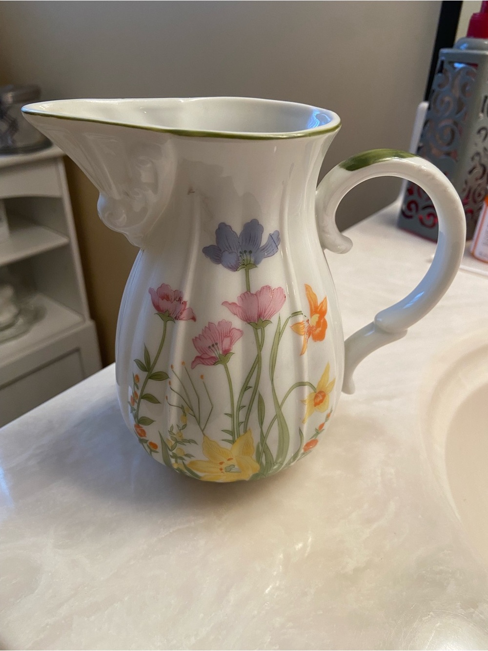 Vintage Floral Pitcher (Seymour Mann “Day Lilly”)